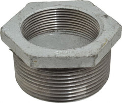 Made in USA - Class 150, 2-1/2 x 2" Galvanized Pipe Hex Bushing - Threaded, Malleable Iron - Exact Tooling
