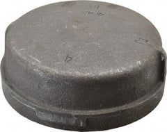 Made in USA - Size 4", Class 150, Malleable Iron Black Pipe End Cap - 150 psi, Threaded End Connection - Exact Tooling