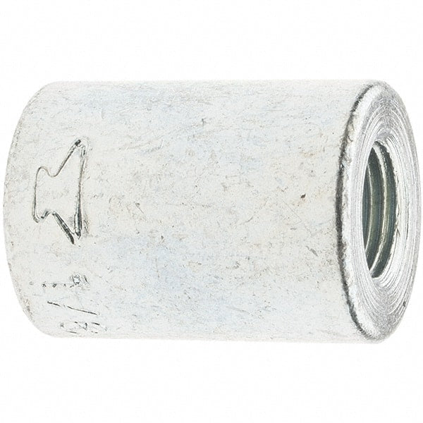 Made in USA - Class 150, 1/8" Galvanized Pipe Coupling (Right Hand) - Threaded, Malleable Iron - Exact Tooling