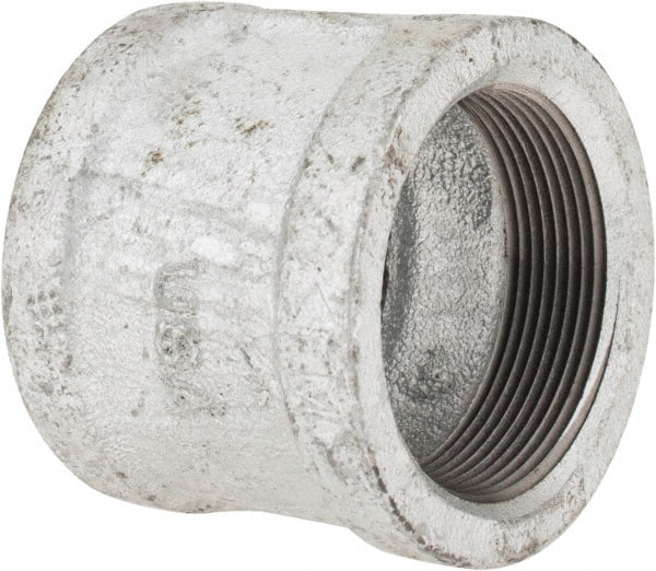 Made in USA - Class 150, 2" Galvanized Pipe Coupling (Right Hand) - Threaded, Malleable Iron - Exact Tooling