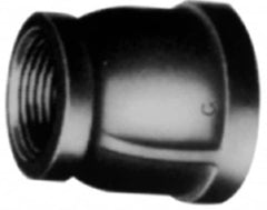 Made in USA - Class 150, 2 x 1-1/4" Galvanized Pipe Reducing Coupling - Threaded, Malleable Iron - Exact Tooling