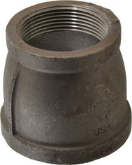 Made in USA - Size 3 x 2-1/2", Class 150, Malleable Iron Black Pipe Reducing Coupling - 150 psi, Threaded End Connection - Exact Tooling