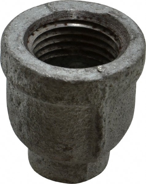 Made in USA - Class 150, 1/2 x 1/8" Galvanized Pipe Reducing Coupling - Threaded, Malleable Iron - Exact Tooling