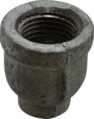 Made in USA - Class 150, 1/2 x 1/8" Galvanized Pipe Reducing Coupling - Threaded, Malleable Iron - Exact Tooling