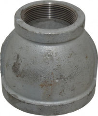 Made in USA - Class 150, 3 x 2" Galvanized Pipe Reducing Coupling - Threaded, Malleable Iron - Exact Tooling