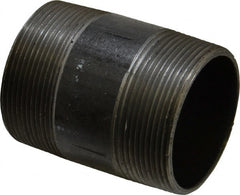 Made in USA - Schedule 40, 2" Diam x 3" Long Steel Black Pipe Nipple - Threaded - Exact Tooling