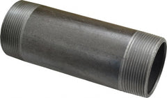 Made in USA - Schedule 40, 2" Diam x 6" Long Steel Black Pipe Nipple - Threaded - Exact Tooling