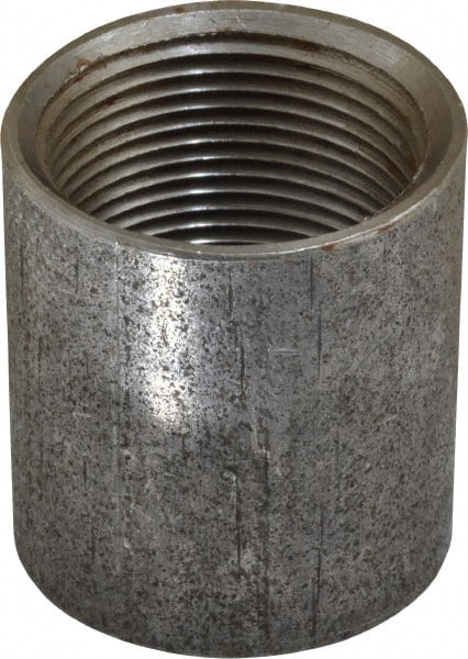 Made in USA - Size 1-1/4", Class 150, Malleable Iron Black Pipe Coupling - 150 psi, Threaded End Connection - Exact Tooling