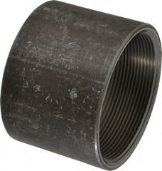 Made in USA - Size 4", Class 150, Steel Black Pipe Coupling - 150 psi, Threaded End Connection - Exact Tooling