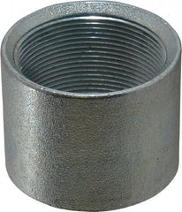 Made in USA - Class 150, 2" Galvanized Pipe Coupling - Threaded, Malleable Iron - Exact Tooling