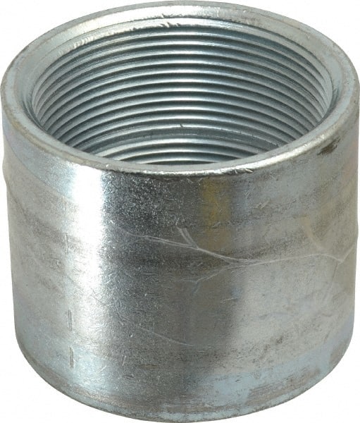 Made in USA - Class 150, 3" Galvanized Pipe Coupling - Threaded, Malleable Iron - Exact Tooling