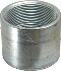 Made in USA - Class 150, 3" Galvanized Pipe Coupling - Threaded, Malleable Iron - Exact Tooling