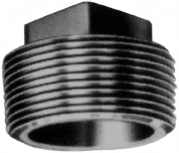 Made in USA - Class 150, 4" Galvanized Pipe Square Plug - Threaded, Malleable Iron - Exact Tooling