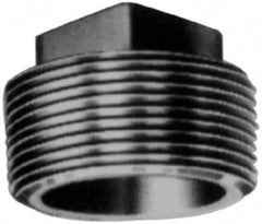 Made in USA - Class 150, 4" Galvanized Pipe Square Plug - Threaded, Malleable Iron - Exact Tooling