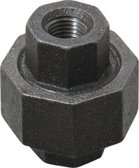 Made in USA - Size 1/4", Class 150, Malleable Iron Black Pipe Union - 150 psi, Threaded End Connection - Exact Tooling