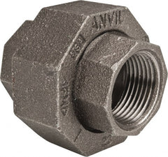 Made in USA - Size 1", Class 150, Malleable Iron Black Pipe Union - 150 psi, Threaded End Connection - Exact Tooling