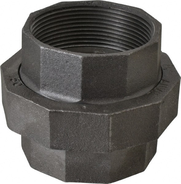 Made in USA - Size 3", Class 150, Malleable Iron Black Pipe Union - 150 psi, Threaded End Connection - Exact Tooling