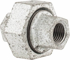 Made in USA - Class 150, 1/4" Galvanized Pipe Union - Threaded, Malleable Iron - Exact Tooling