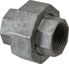 Made in USA - Class 150, 1" Galvanized Pipe Union - Threaded, Malleable Iron - Exact Tooling
