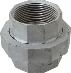 Made in USA - Class 150, 2-1/2" Galvanized Pipe Union - Threaded, Malleable Iron - Exact Tooling