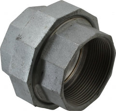 Made in USA - Class 150, 3" Galvanized Pipe Union - Threaded, Malleable Iron - Exact Tooling