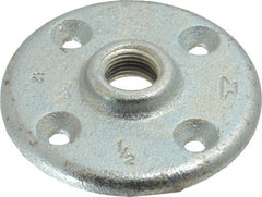 Made in USA - 1/2" Pipe, 3-1/2" OD, 5/8" Hub Length, Galvanized Floor Pipe Flange - 2-1/2" Across Bolt Hole Centers, 1/4" Bolt Hole, 150 psi, Class 150 - Exact Tooling