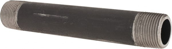 Made in USA - Schedule 80, 3/4" Diam x 6" Long Steel Black Pipe Nipple - Threaded - Exact Tooling