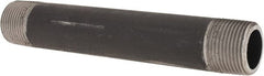 Made in USA - Schedule 80, 3/4" Diam x 6" Long Steel Black Pipe Nipple - Threaded - Exact Tooling