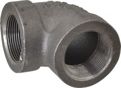 Made in USA - Size 1-1/2", Class 300, Malleable Iron Black Pipe 90° Elbow - 300 psi, Threaded End Connection - Exact Tooling