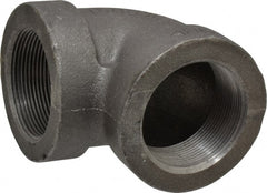 Made in USA - Size 2", Class 300, Malleable Iron Black Pipe 90° Elbow - 300 psi, Threaded End Connection - Exact Tooling