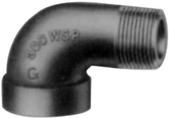 Made in USA - Size 1-1/2", Class 300, Malleable Iron Black Pipe 45° Street Elbow - 300 psi, Threaded End Connection - Exact Tooling