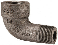 Made in USA - Size 3/8", Class 300, Malleable Iron Black Pipe 90° Street Elbow - 300 psi, Threaded End Connection - Exact Tooling
