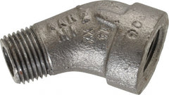 Made in USA - Size 1/2", Class 300, Malleable Iron Black Pipe 45° Street Elbow - 300 psi, Threaded End Connection - Exact Tooling