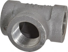 Made in USA - Size 1-1/4", Class 300, Malleable Iron Black Pipe Tee - 300 psi, Threaded End Connection - Exact Tooling
