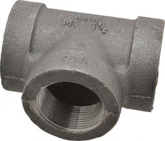 Made in USA - Size 1-1/2", Class 300, Malleable Iron Black Pipe Tee - 300 psi, Threaded End Connection - Exact Tooling