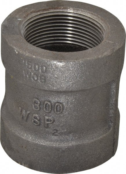 Made in USA - Size 1-1/2", Class 300, Malleable Iron Black Pipe Coupling - 300 psi, Threaded End Connection - Exact Tooling