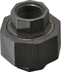 Made in USA - Size 3/4", Class 300, Malleable Iron Black Pipe Union - 300 psi, Threaded End Connection - Exact Tooling