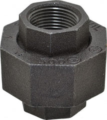 Made in USA - Size 1", Class 300, Malleable Iron Black Pipe Union - 300 psi, Threaded End Connection - Exact Tooling