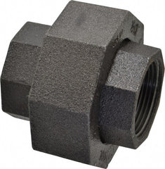 Made in USA - Size 1-1/4", Class 300, Malleable Iron Black Pipe Union - 300 psi, Threaded End Connection - Exact Tooling