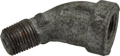 Made in USA - Class 150, 1/8" Galvanized Pipe 45° Street Elbow - Threaded, Malleable Iron - Exact Tooling