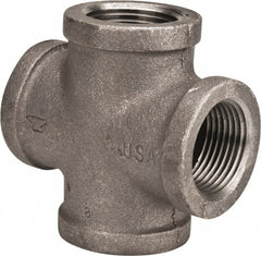 Made in USA - Size 1", Class 150, Malleable Iron Black Pipe Cross - 150 psi, Threaded End Connection - Exact Tooling