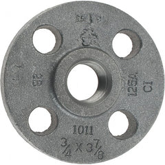 Made in USA - 3/4" Pipe, 3-7/8" OD, 5/8" Hub Length, Iron Threaded Pipe Flange - 1-3/4" Across Bolt Hole Centers, 3/4" Bolt Hole, 175 psi, Class 125 - Exact Tooling