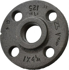 Made in USA - 1" Pipe, 4-1/4" OD, 11/16" Hub Length, Iron Threaded Pipe Flange - 1-15/16" Across Bolt Hole Centers, 3/4" Bolt Hole, 175 psi, Class 125 - Exact Tooling