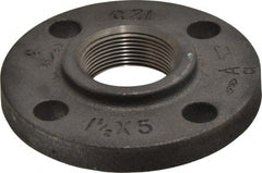 Made in USA - 1-1/2" Pipe, 5" OD, 7/8" Hub Length, Iron Threaded Pipe Flange - 2-9/16" Across Bolt Hole Centers, 7/8" Bolt Hole, 175 psi, Class 125 - Exact Tooling