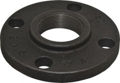 Made in USA - 2" Pipe, 6" OD, 1" Hub Length, Iron Threaded Pipe Flange - 3-1/16" Across Bolt Hole Centers, 3/4" Bolt Hole, 175 psi, Class 125 - Exact Tooling