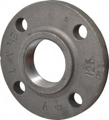 Made in USA - 2-1/2" Pipe, 7" OD, 1-1/8" Hub Length, Iron Threaded Pipe Flange - 3-9/16" Across Bolt Hole Centers, 7/8" Bolt Hole, 175 psi, Class 125 - Exact Tooling