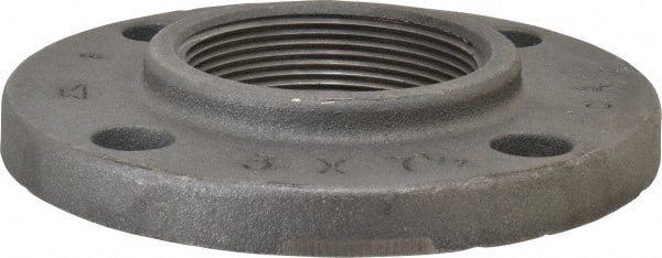 Made in USA - 3" Pipe, 7-1/2" OD, 1-3/16" Hub Length, Iron Threaded Pipe Flange - 4-1/4" Across Bolt Hole Centers, 7/8" Bolt Hole, 175 psi, Class 125 - Exact Tooling