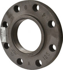 Made in USA - 4" Pipe, 9" OD, 1-5/16" Hub Length, Iron Threaded Pipe Flange - 5-5/16" Across Bolt Hole Centers, 7/8" Bolt Hole, 175 psi, Class 125 - Exact Tooling