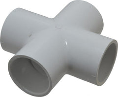 Value Collection - 1-1/2" PVC Plastic Pipe Cross - Schedule 40, All Slip End Connections - Exact Tooling