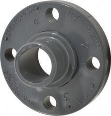 Value Collection - 1-1/2" PVC Plastic Pipe Flange (Two Piece) - Schedule 80, Spig End Connections - Exact Tooling